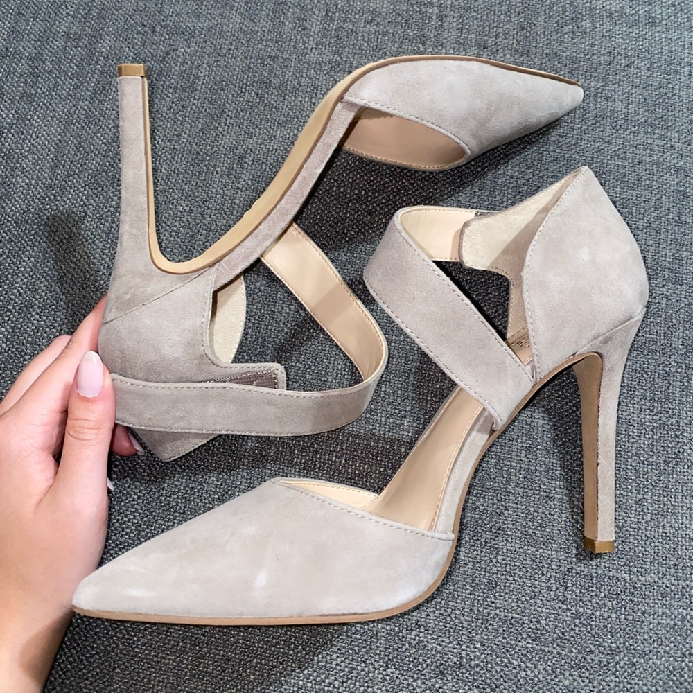 Vince Camuto Grey Suede Heels